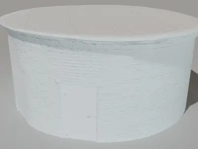 Industrial building Low-poly 3D model 3