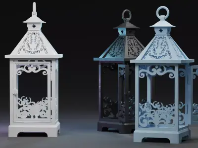 Victorian Style Lantern Small Vintage Candle Lantern 3D model