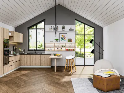 Kitchen Modern interior 0036 3D model