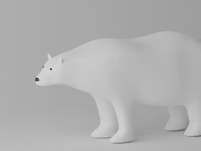 Cartoon Polar Bear 3D model
