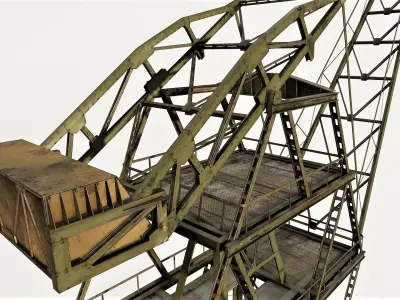 Large Old Crane PBR Low-poly 3D model