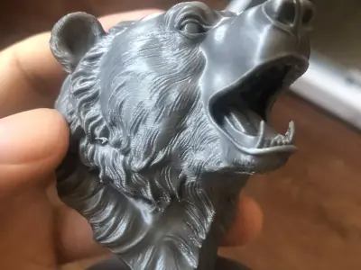 bear head sculpture 3D print model purchase