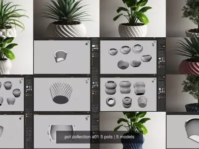 pot collection a01 5 pots