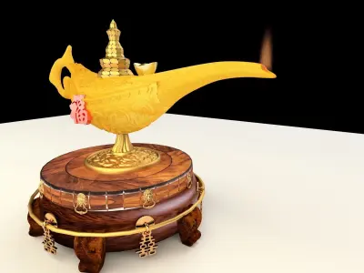 Chinese magic lamp with yuanbao 3D model