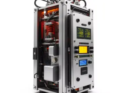 Industrial Control Unit model pack with detailed components Low-poly 3D model