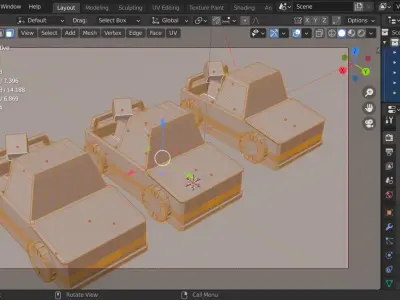 A Blend file for  simple Cartoon Car  model Free 3D model