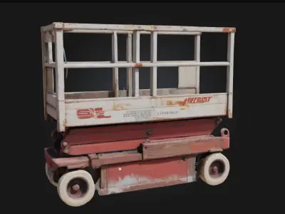 Scissor Lift Vintage  Classic Engineering with Industrial Flair 3D model