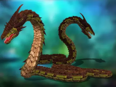 Dragonsnake snake Low-poly 3D model