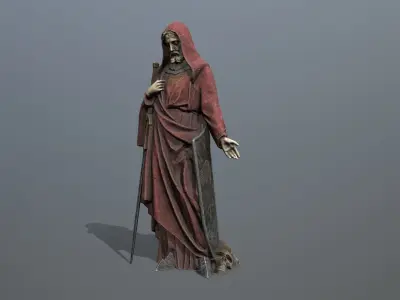 Man Statue 3 Low-poly 3D model