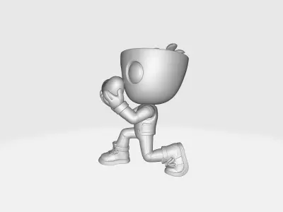 Valentine Plant Character Holding Heart Romantic Decor 3D print model