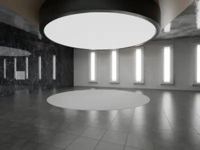 Garage Automotive Scene Blender Free low-poly 3D model