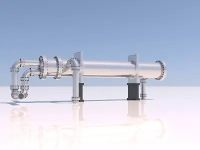 Refinery Heat Exchanger 02 3D model