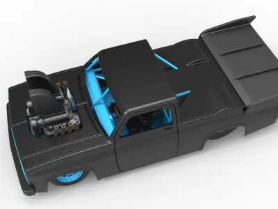 Dragster truck Scale 1 to 25 3D print model