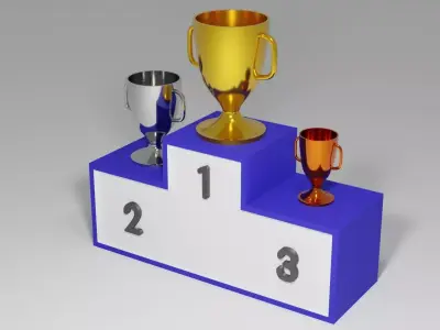 Trophy - Podium Race Champion - Trofeu Low-poly 3D model