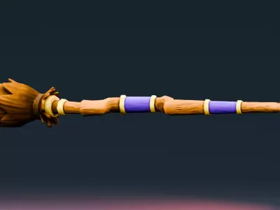 Stylized Halloween Props - Witch Broom  Low-poly 3D model