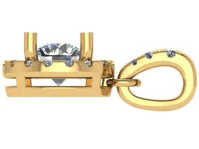 Halo pendant with round center diamond 3D print model