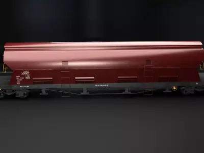 Tadds Bulk Cargo Railcar Low-poly 3D model