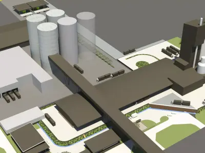 Layout of mini Cement plant 3D model