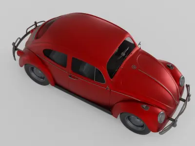 Car Volkswagen Beetie-1950 Low-poly 3D model