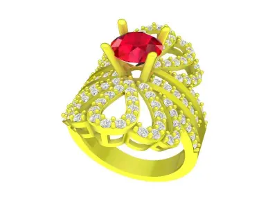 7892 luxury diamond women fashion ring 3D print model