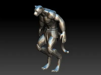 Panther character for 3d printing 3D print model