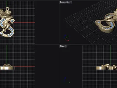 My Angel Letter Pendant Necklace 3D print model