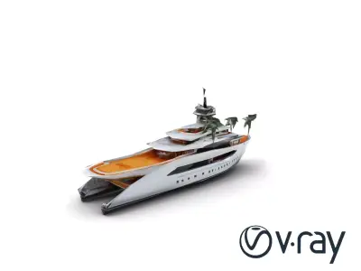 Private Island Yacht 3D model pack with multifunctional features Low-poly 3D model
