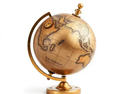 Vintage Brass Globe model pack Low-poly 3D model