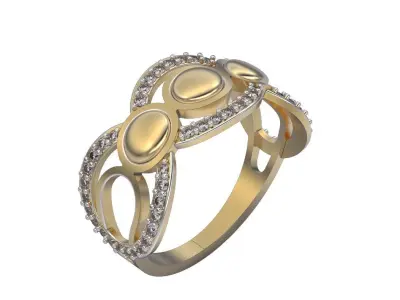 Luxury ring silver gold jewelry printable 3D model 3D print model