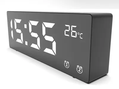 CLOCK BLACK WHITE Low-poly 3D model