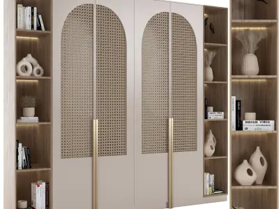 Rattan Wardrobe Furniture 03 3D model