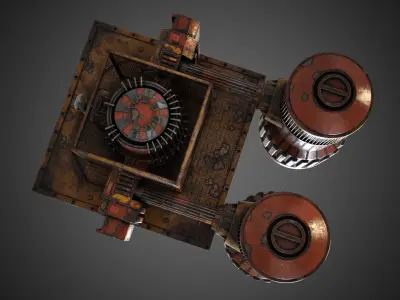 Sci-fi refueling station 3D model