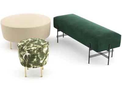 Ottomans and Poufs by GUBI 3D model