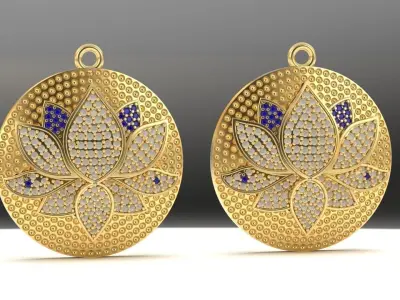 lotus earring 3D print model