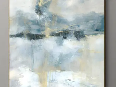 Plaster two square photo frames 57 Low-poly 3D model