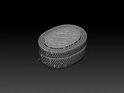 3d container model silver jewelry box 3D model