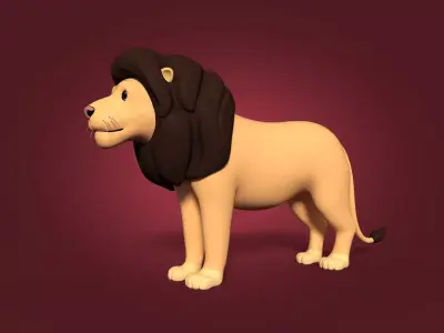 Cartoon Lion Low-poly 3D model