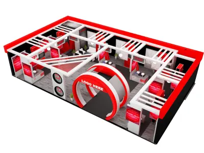  Booth Exhibition Stand a571b  3D model