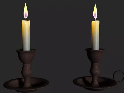 candle decor home interior halloween melting molten light  3D model