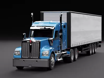 Kenworth 990 Truck Blue 3D model