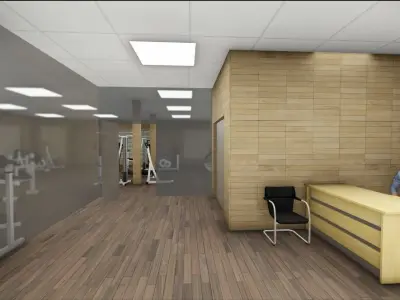 building with car Low-poly 3D model