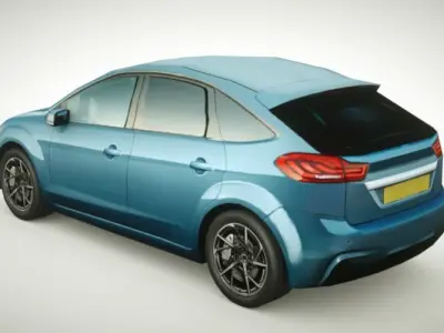 Generic Small City car v5 Low-poly 3D model