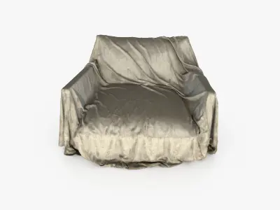 Dirty Covered Armchair Big 3D model