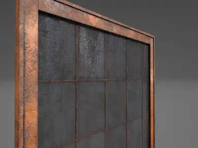 Window Old Factory LowPoly-Version 001 Low-poly 3D model