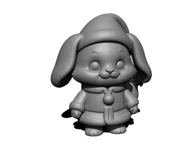 Christmas bunny 3D print model