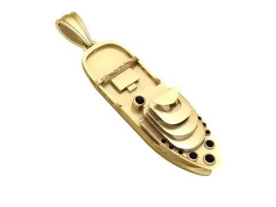 Emerald Luxury Yacht Pendant 3D Printable Jewelry Model 3D print model