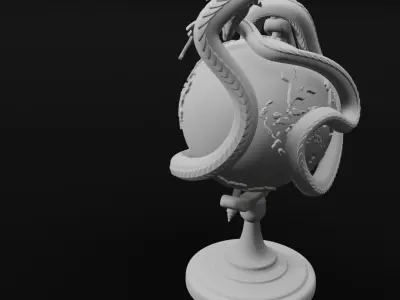 Jormungandr Globe World Serpent Decoration 3D Print Model 3D print model