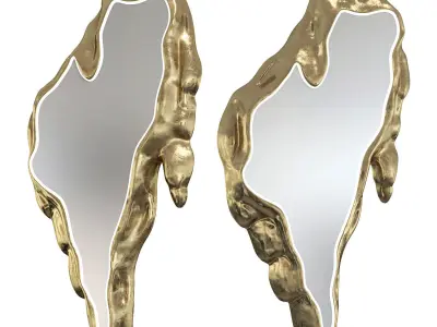 Crete luxury art design Melted Mirror Vertical 3D model