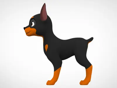 Doberman  Low-poly 3D model