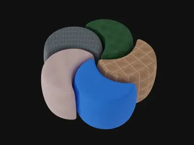 Flower Poufs 01  3D model